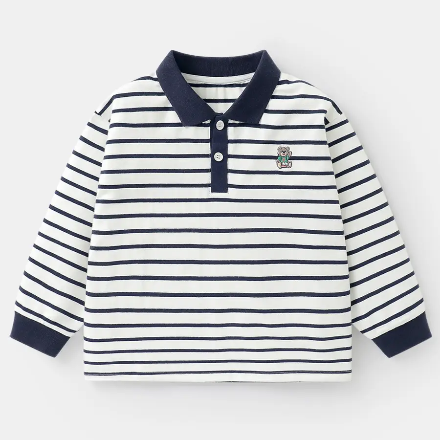 Boys Long Sleeve Striped Polo Shirt Autumn Kids