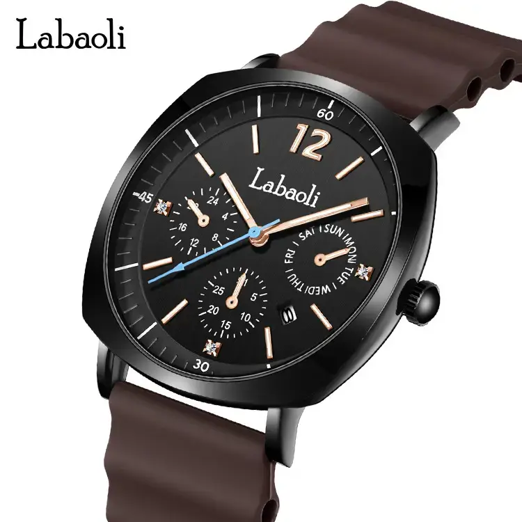Laboli Women's Quartz Watch with Rose Gold Dial & Green Strap - Image 7