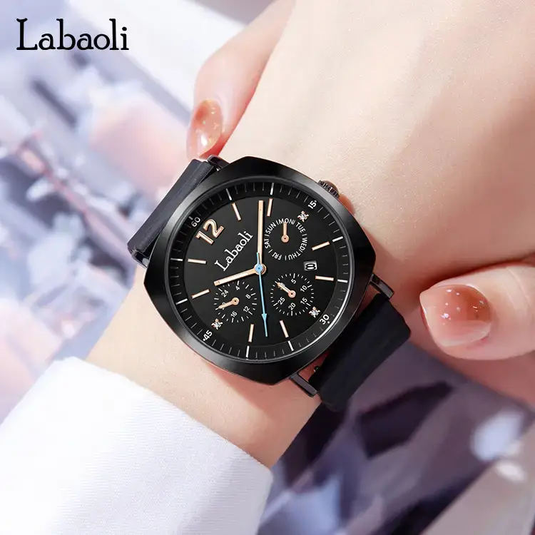 Laboli Women's Quartz Watch with Rose Gold Dial & Green Strap - Image 10