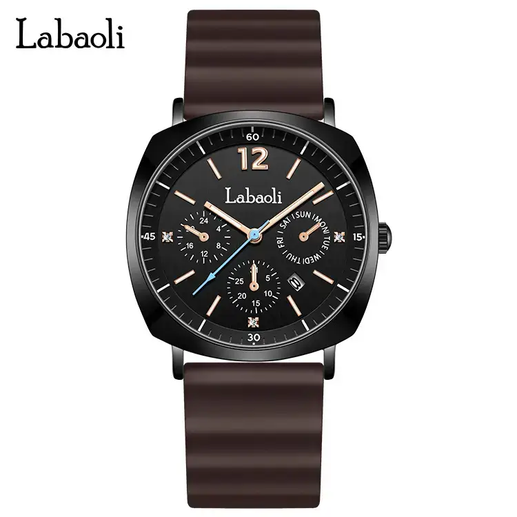 Laboli Women's Quartz Watch with Rose Gold Dial & Green Strap - Image 2