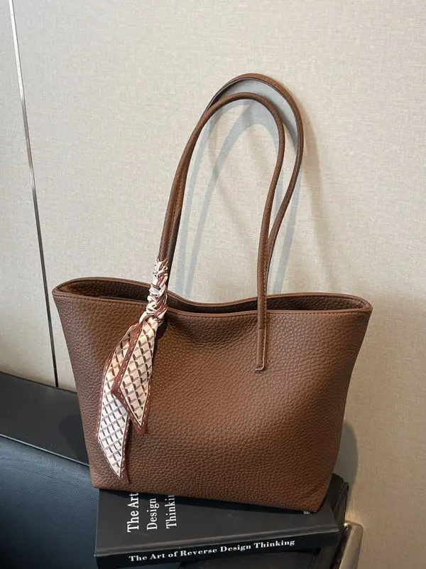 Women's Brown Leather Shoulder Bag Large Capacity 2025 - Image 6