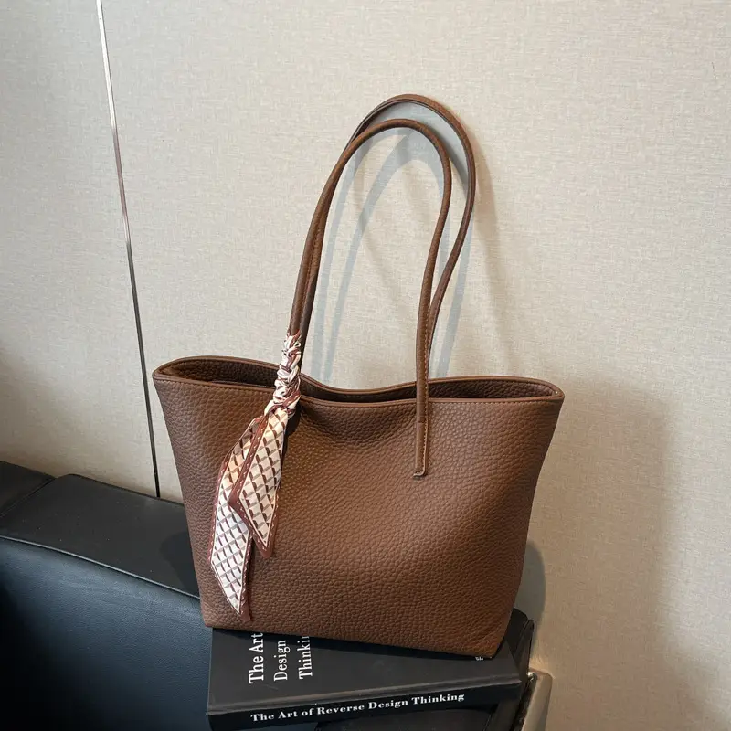 Women's Brown Leather Shoulder Bag Large Capacity 2025 - Image 4