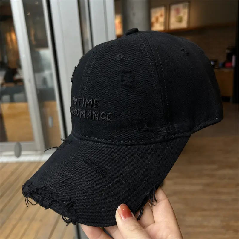 Women's Beige Cotton Hat with Face Embroidery