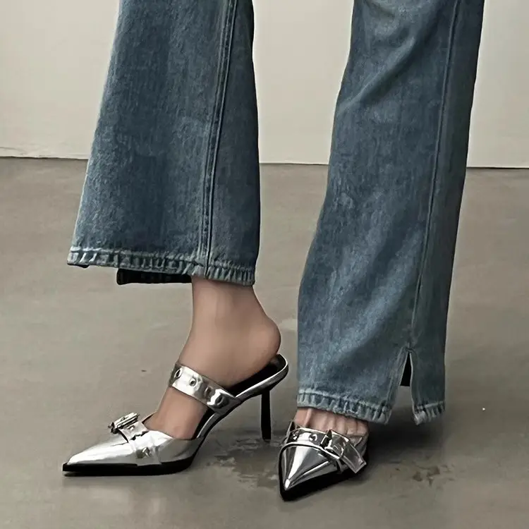 Women Pointed Belt Buckle Sandals Summer 2025