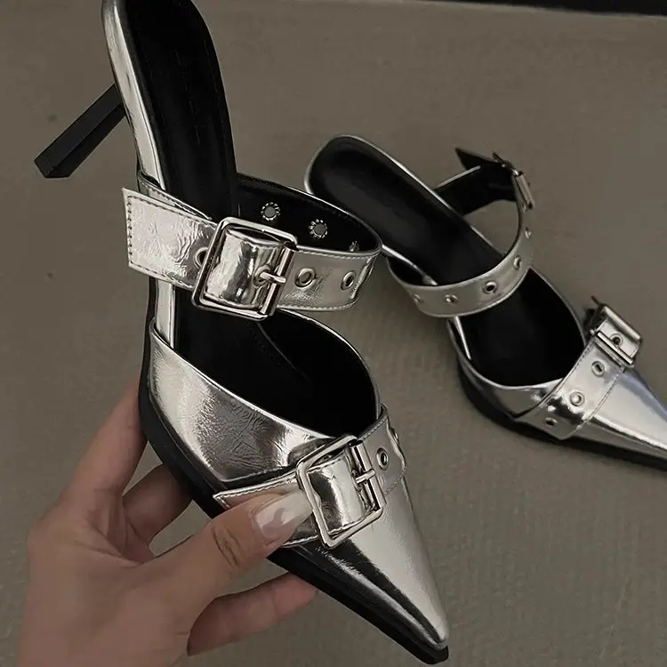 Women Pointed Belt Buckle Sandals Summer 2025