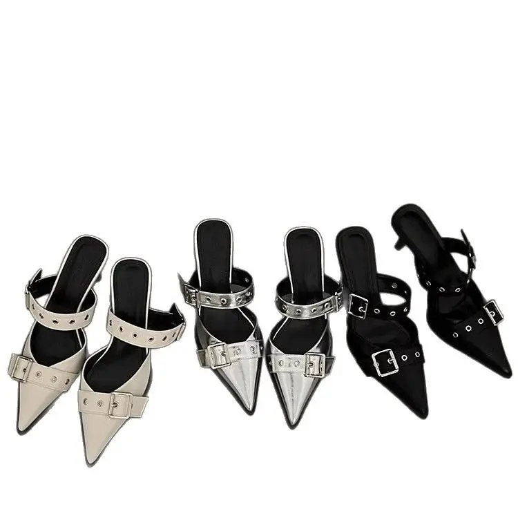 Women Pointed Belt Buckle Sandals Summer 2025