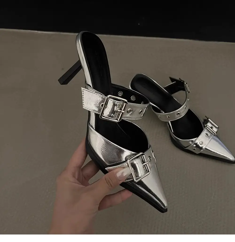 Women Pointed Belt Buckle Sandals Summer 2025 — feature 11