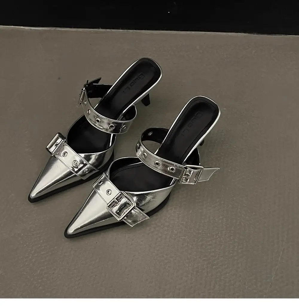 Women Pointed Belt Buckle Sandals Summer 2025 — feature 12