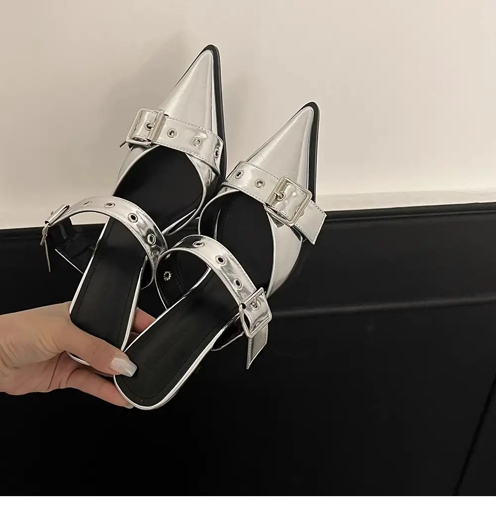 Women Pointed Belt Buckle Sandals Summer 2025 — feature 7