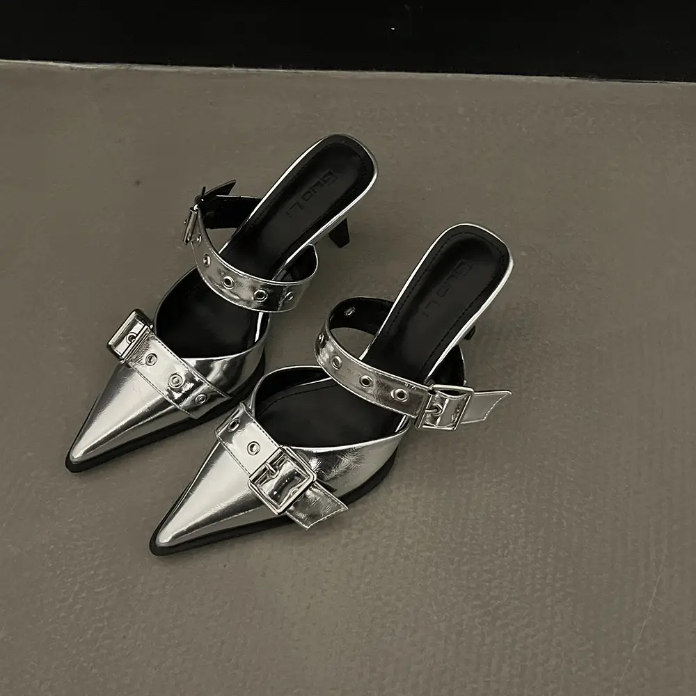 Women Pointed Belt Buckle Sandals Summer 2025