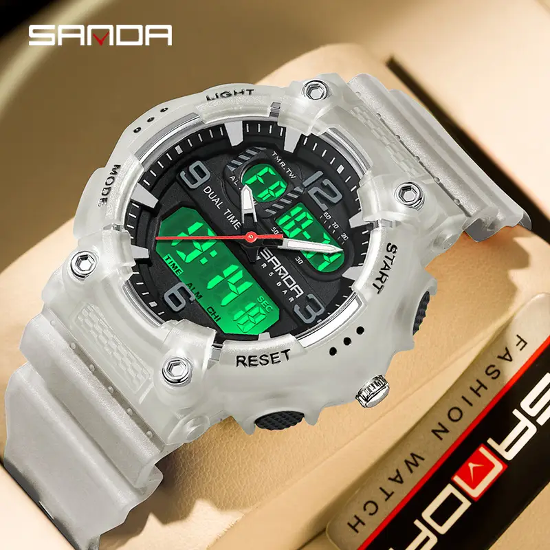 Sanda Neon Luminous Dual Display Alarm Watch - Image 21