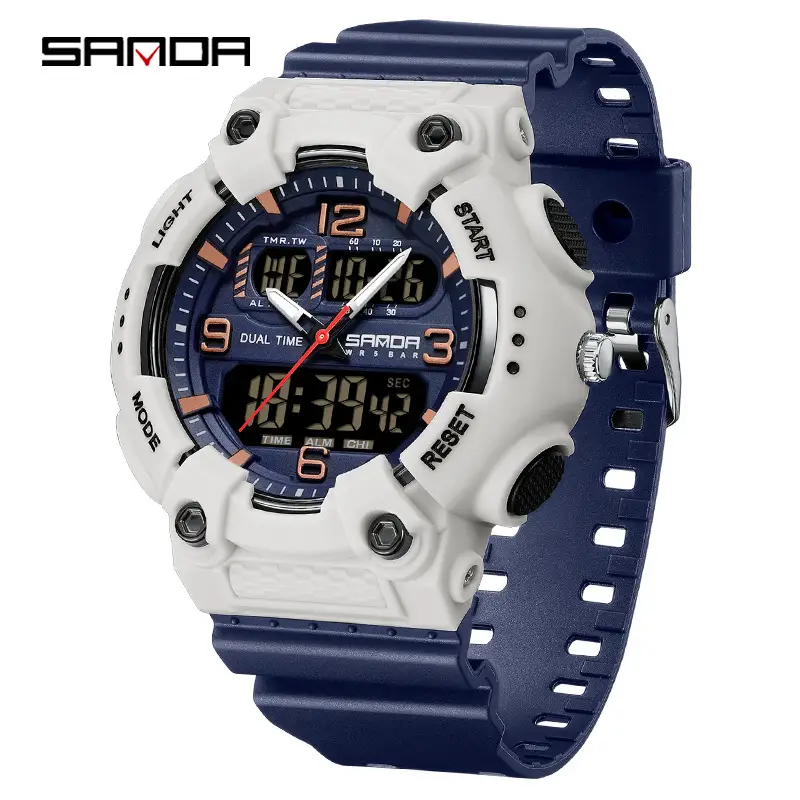 Sanda Neon Luminous Dual Display Alarm Watch - Image 12