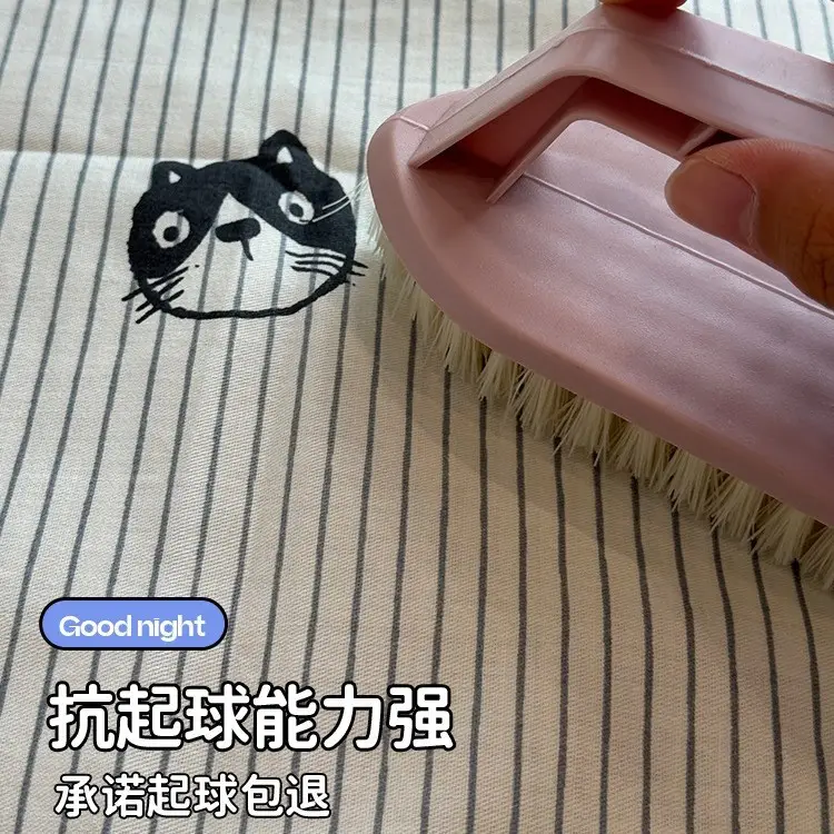Ins-Style Fresh Cartoon Gray-Striped Cat Fitted Sheet Single Piece 2026 New Model Pure Cotton Single Mattress Protector