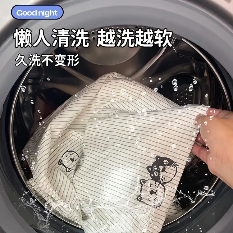 Ins-Style Fresh Cartoon Gray-Striped Cat Fitted Sheet Single Piece 2026 New Model Pure Cotton Single Mattress Protector