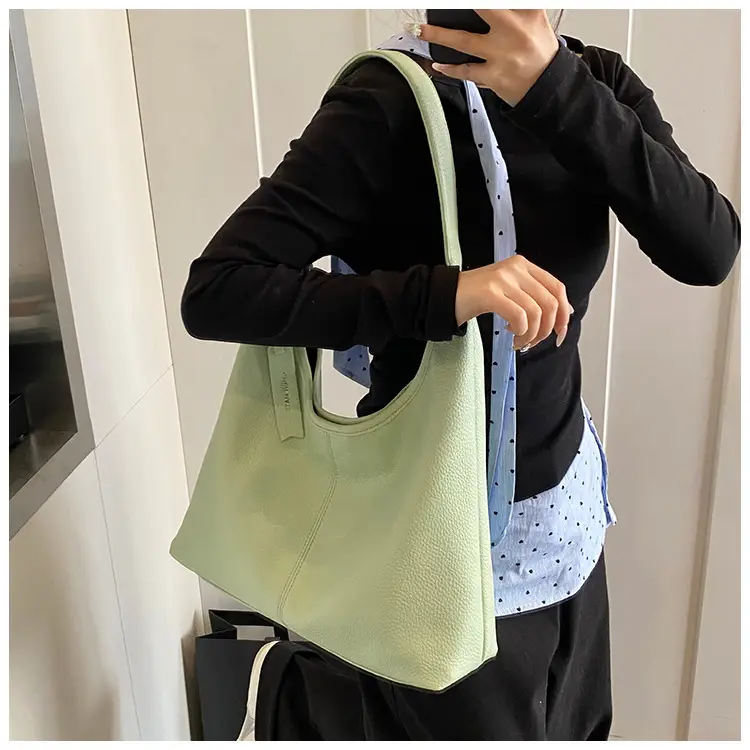 Women's Cream Bucket Bag Large Capacity Shoulder Tote — feature 12