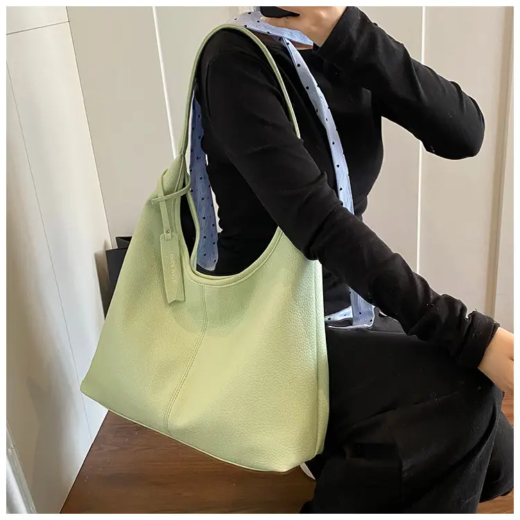 Women's Cream Bucket Bag Large Capacity Shoulder Tote — feature 13