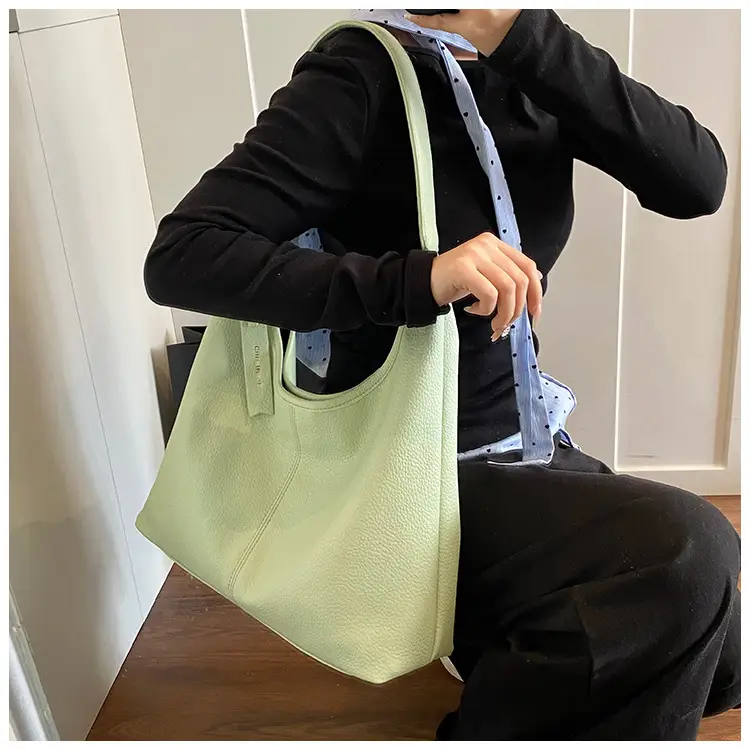 Women's Cream Bucket Bag Large Capacity Shoulder Tote — feature 14