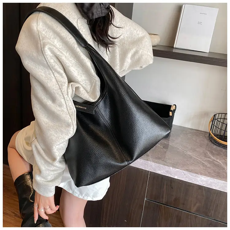 Women's Cream Bucket Bag Large Capacity Shoulder Tote — feature 16
