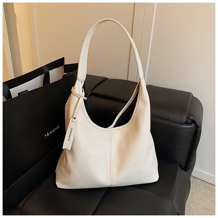 Women's Cream Bucket Bag Large Capacity Shoulder Tote — feature 24