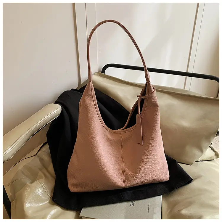 Women's Cream Bucket Bag Large Capacity Shoulder Tote — feature 25