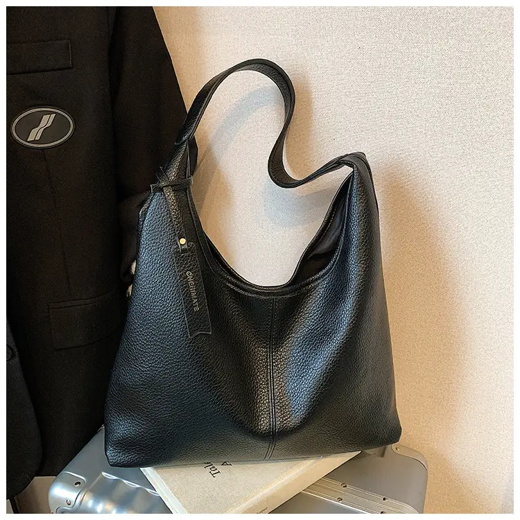 Women's Cream Bucket Bag Large Capacity Shoulder Tote — feature 27