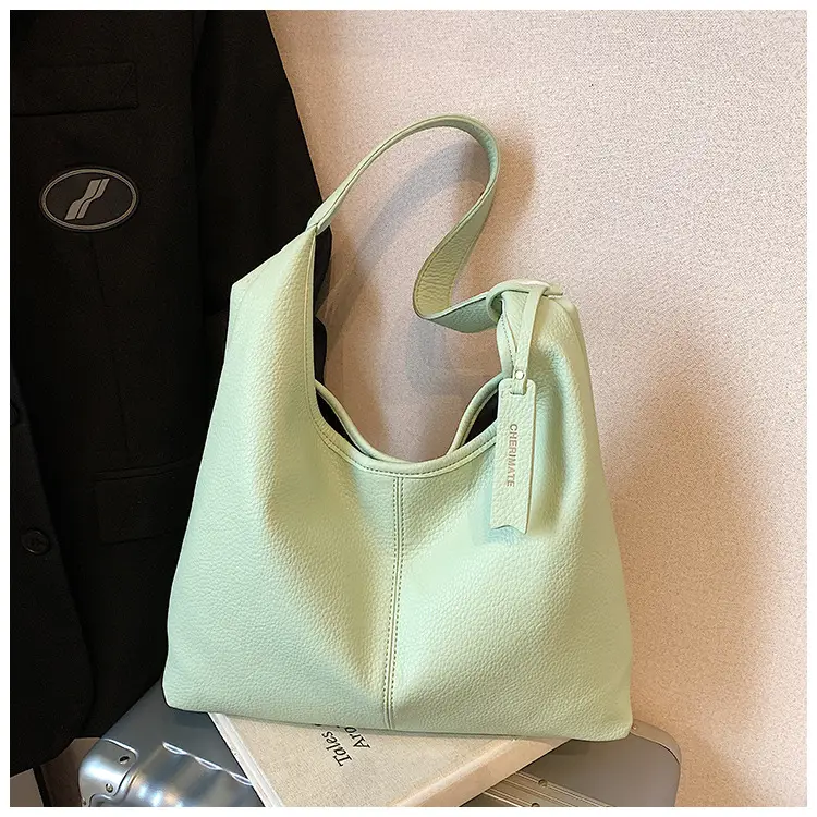 Women's Cream Bucket Bag Large Capacity Shoulder Tote — feature 28