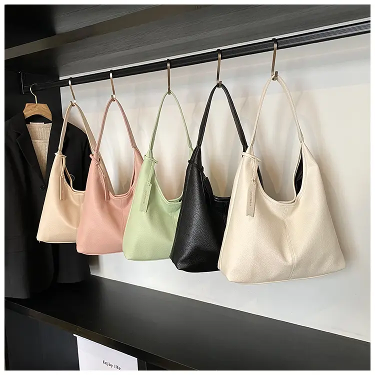 Women's Cream Bucket Bag Large Capacity Shoulder Tote — feature 29