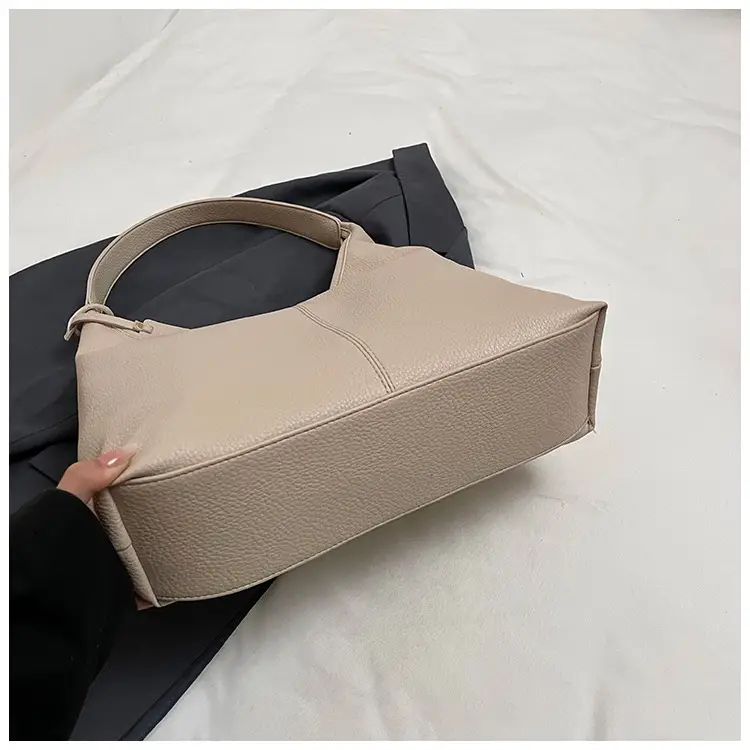Women's Cream Bucket Bag Large Capacity Shoulder Tote — feature 4