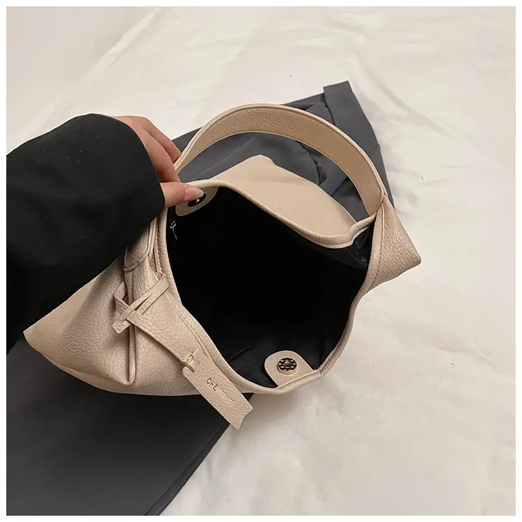 Women's Cream Bucket Bag Large Capacity Shoulder Tote — feature 6