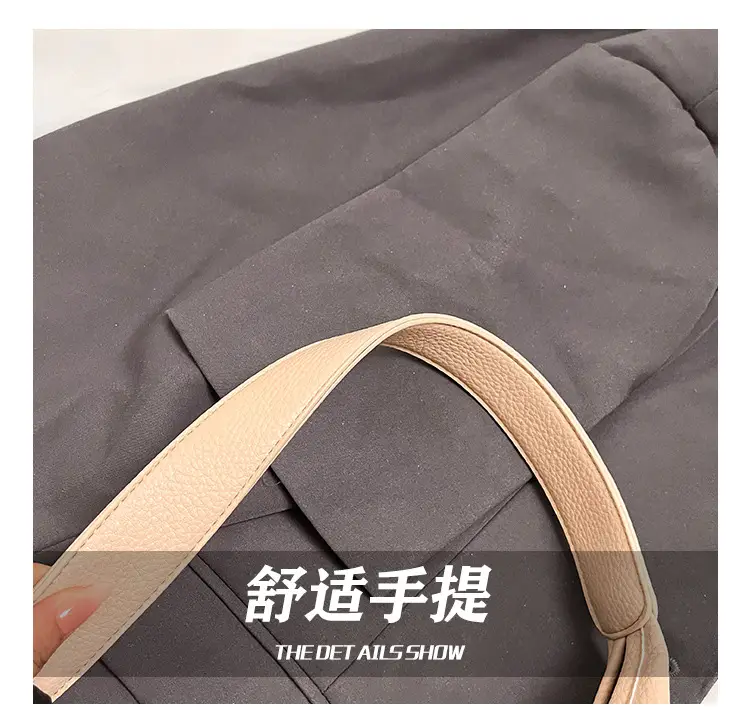 Women's Cream Bucket Bag Large Capacity Shoulder Tote — feature 8