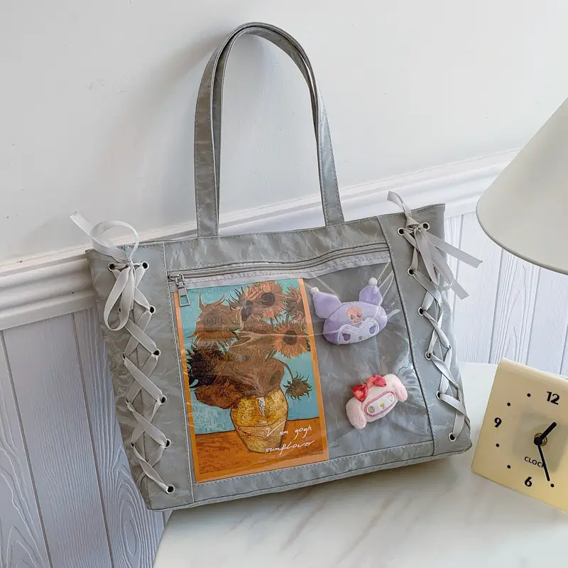 Women Transparent Tote Bag 2025 Spring Summer Clear One Shoulder - Image 9