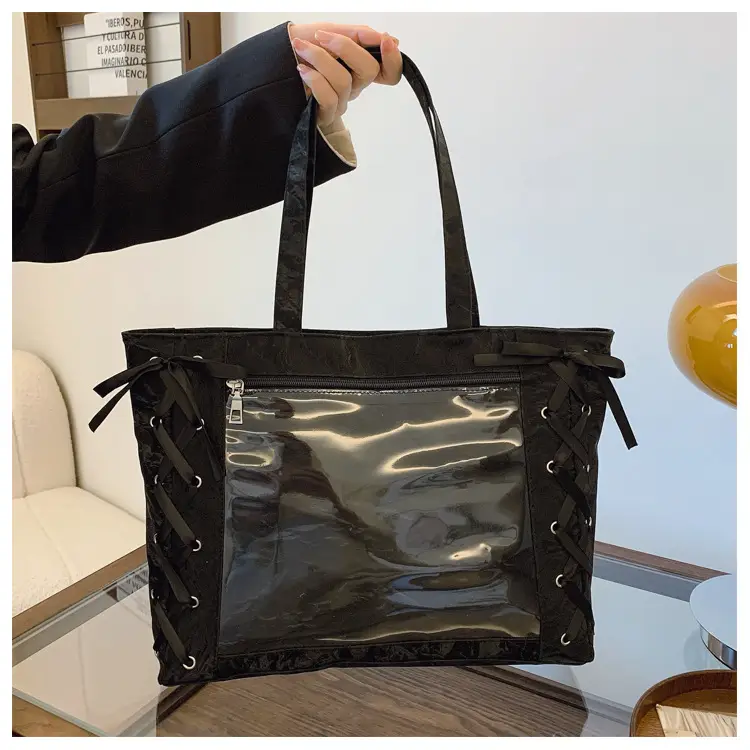Women Transparent Tote Bag 2025 Spring Summer Clear One Shoulder — feature 25