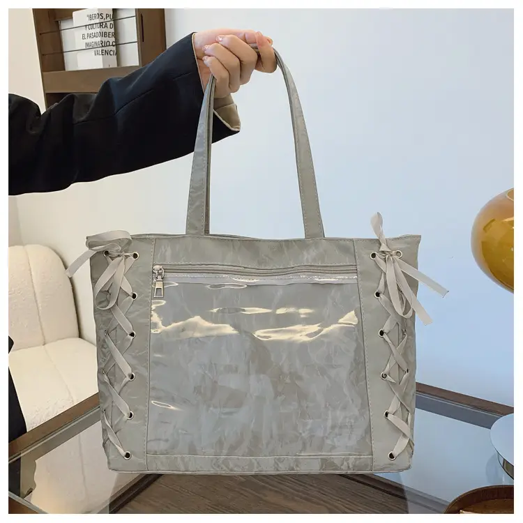 Women Transparent Tote Bag 2025 Spring Summer Clear One Shoulder — feature 26