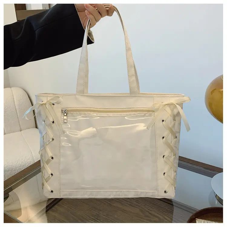 Women Transparent Tote Bag 2025 Spring Summer Clear One Shoulder — feature 28