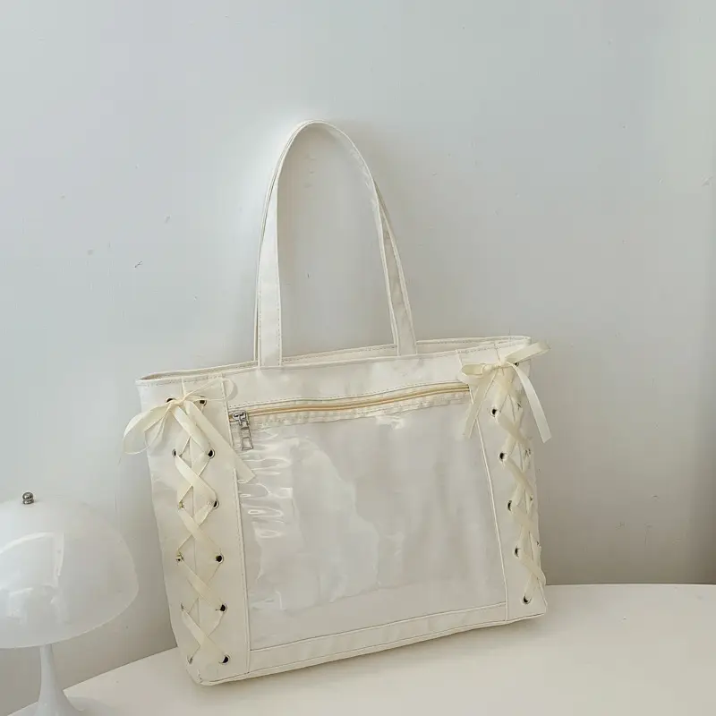 Women Transparent Tote Bag 2025 Spring Summer Clear One Shoulder - Image 2