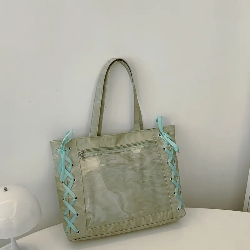 Women Transparent Tote Bag 2025 Spring Summer Clear One Shoulder - Image 4