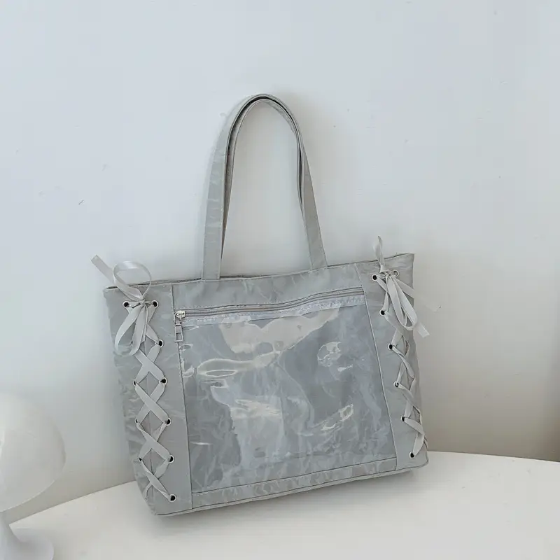 Women Transparent Tote Bag 2025 Spring Summer Clear One Shoulder - Image 5