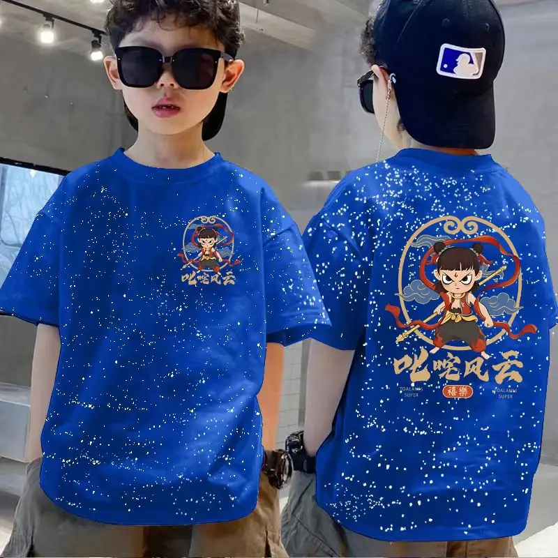 100% Cotton Boys Star T-Shirt Black Cartoon Summer Wear - Image 4