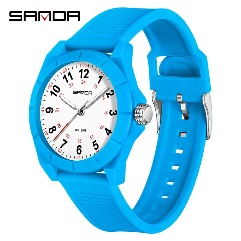 Sanda Simple Quartz Watch Yellow Silicone Student Casual Exam Silent Watch Luminous Pointer Waterproof Men's and Women's Quartz Watch Wholesale - Image 11