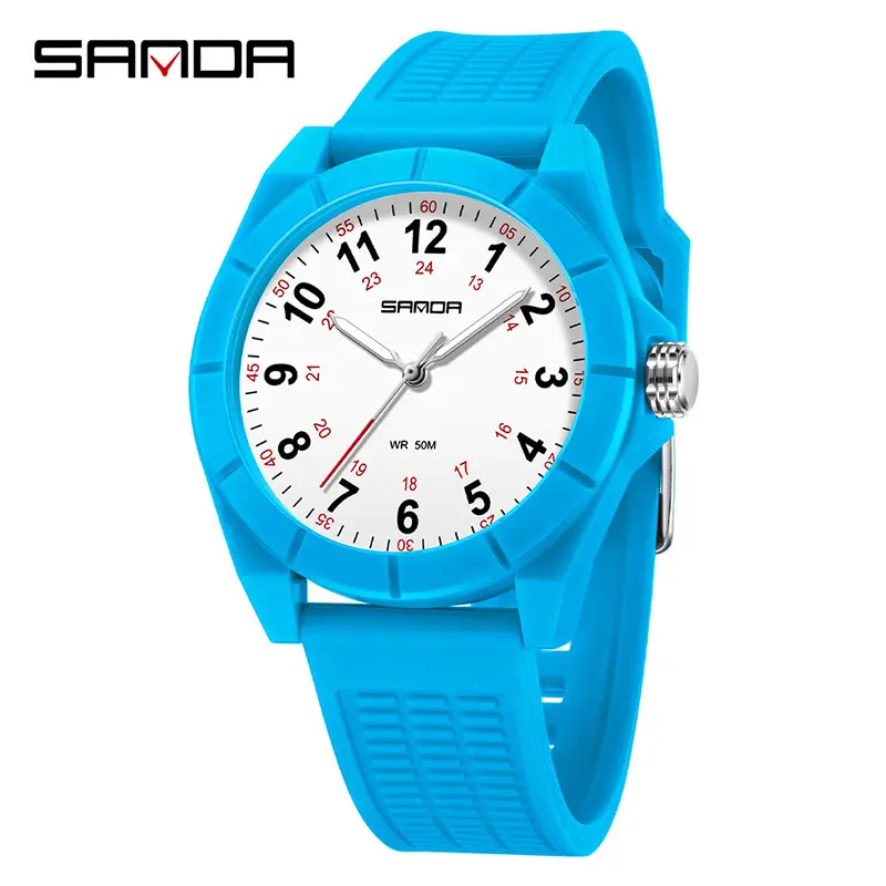 Sanda Simple Quartz Watch Yellow Silicone Student Casual Exam Silent Watch Luminous Pointer Waterproof Men's and Women's Quartz Watch Wholesale - Image 5