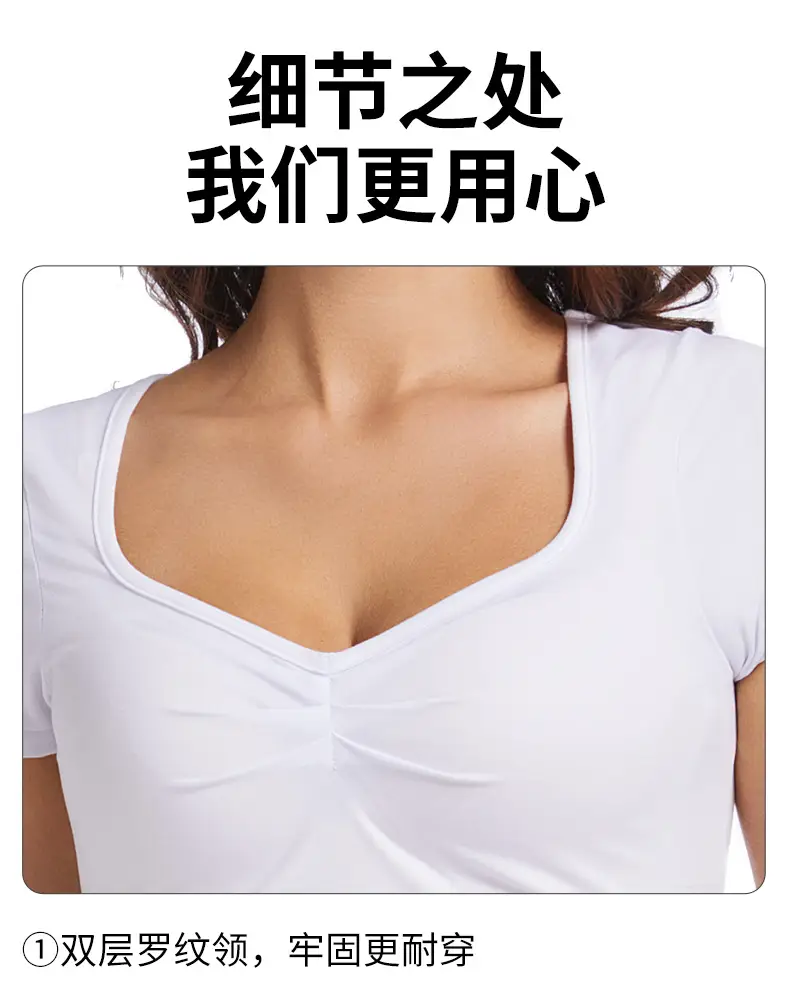 Black V-Neck Pleated T-Shirt Women Summer — feature 11