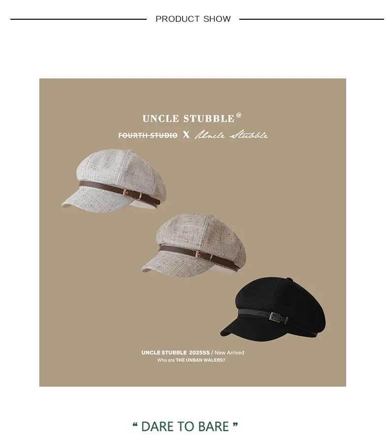 Small Cotton Linen Cap for Girls Adjustable 55-59CM — feature 1