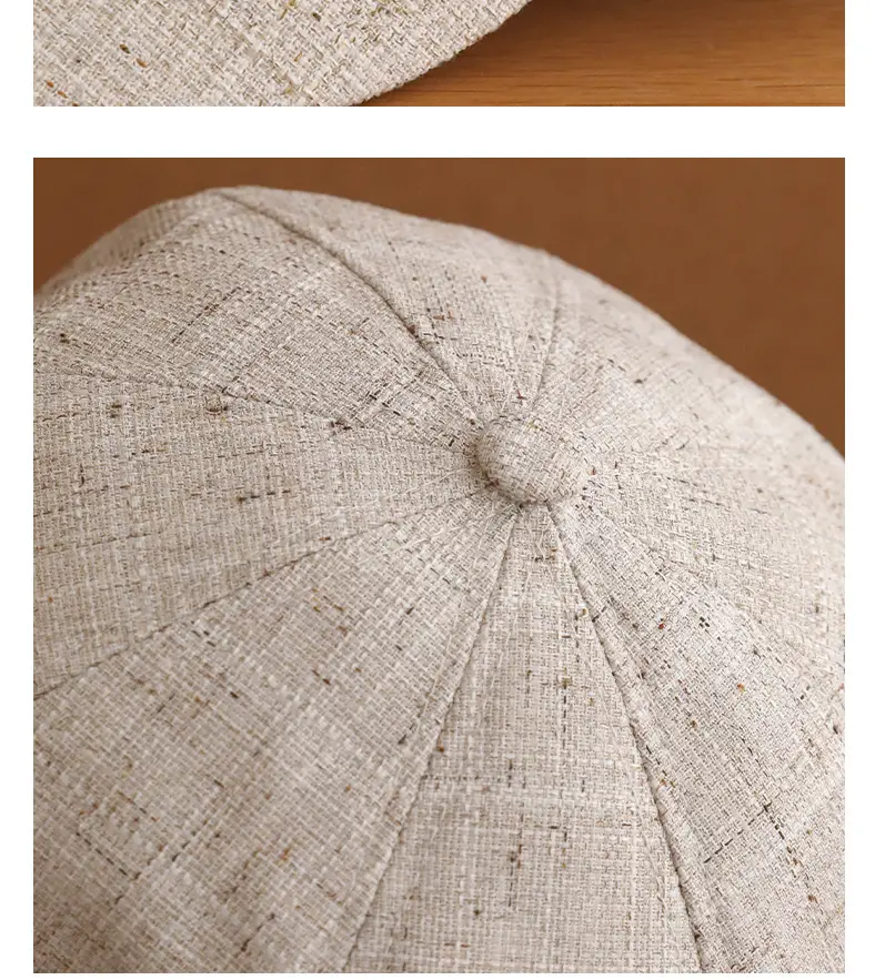 Small Cotton Linen Cap for Girls Adjustable 55-59CM — feature 10