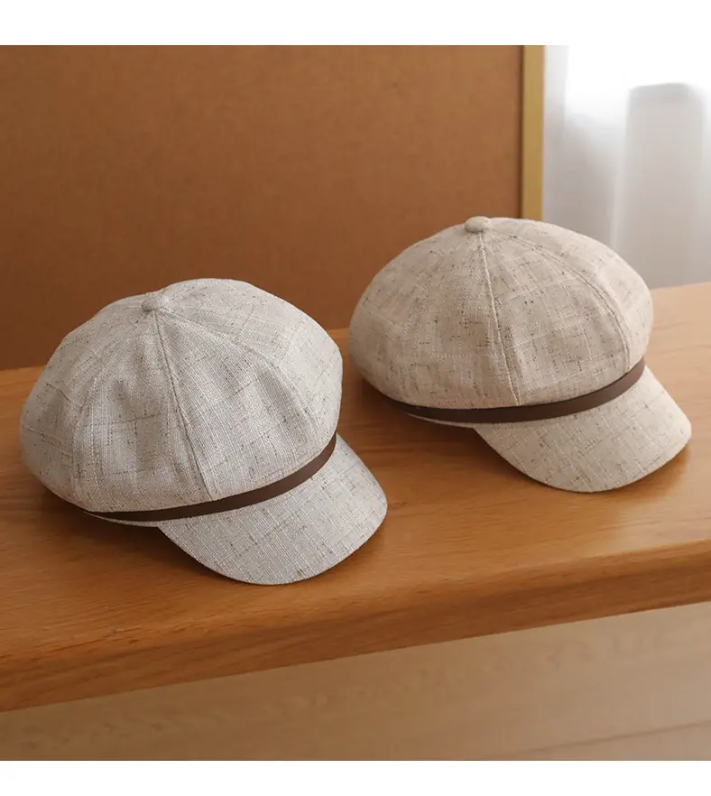 Small Cotton Linen Cap for Girls Adjustable 55-59CM — feature 11
