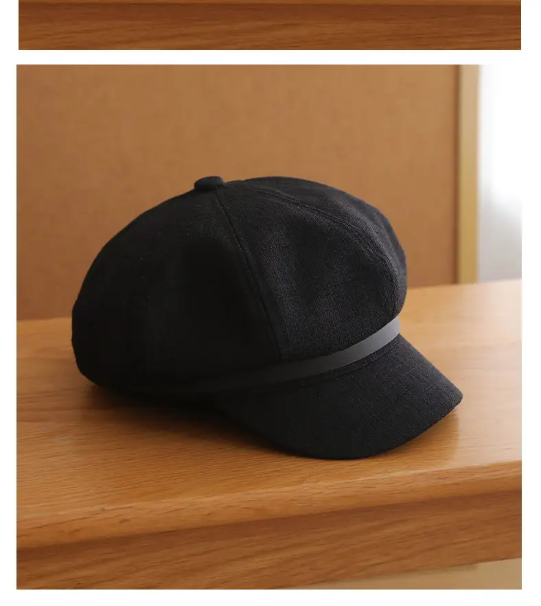 Small Cotton Linen Cap for Girls Adjustable 55-59CM — feature 13