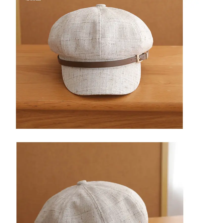 Small Cotton Linen Cap for Girls Adjustable 55-59CM — feature 5