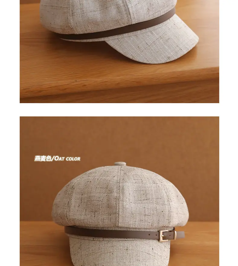 Small Cotton Linen Cap for Girls Adjustable 55-59CM — feature 6
