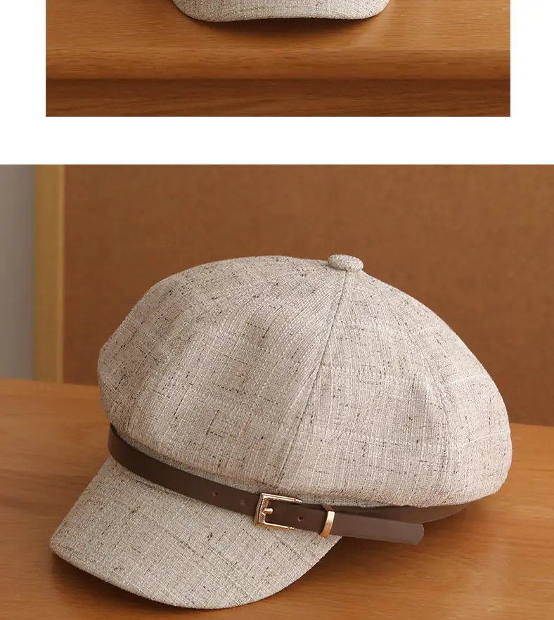 Small Cotton Linen Cap for Girls Adjustable 55-59CM — feature 7