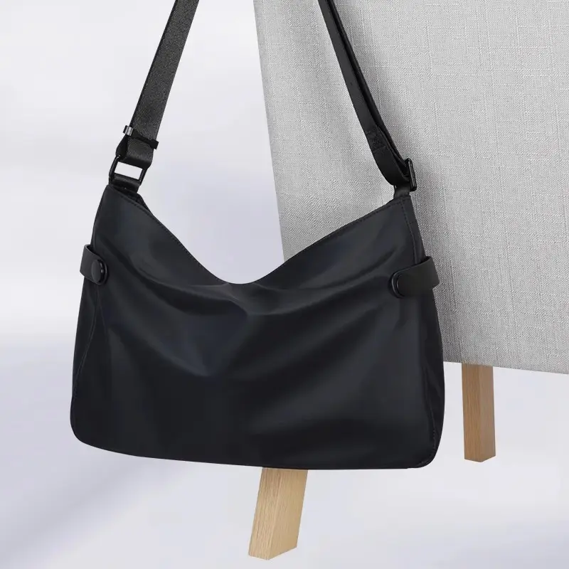 Men's Black Crossbody Shoulder Bag Small Casual Messenger Bag