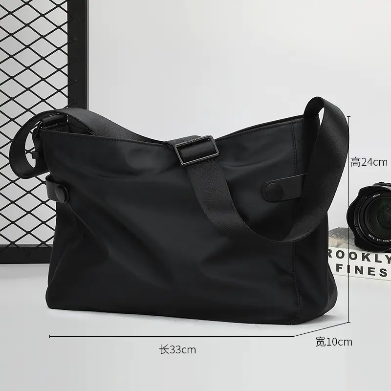 Men's Black Crossbody Shoulder Bag Small Casual Messenger Bag
